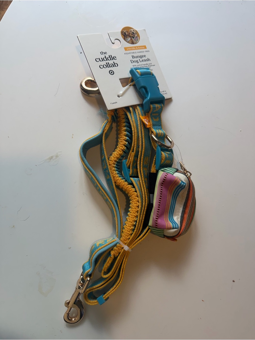 The cuddle collab bungee dog leash blue spread smiles new - Picture 2 of 3